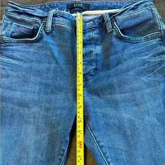 NEUW Men’s Iggy Skinny distressed raw hem medium wash jean size 32x32 designer - Picture 8 of 10